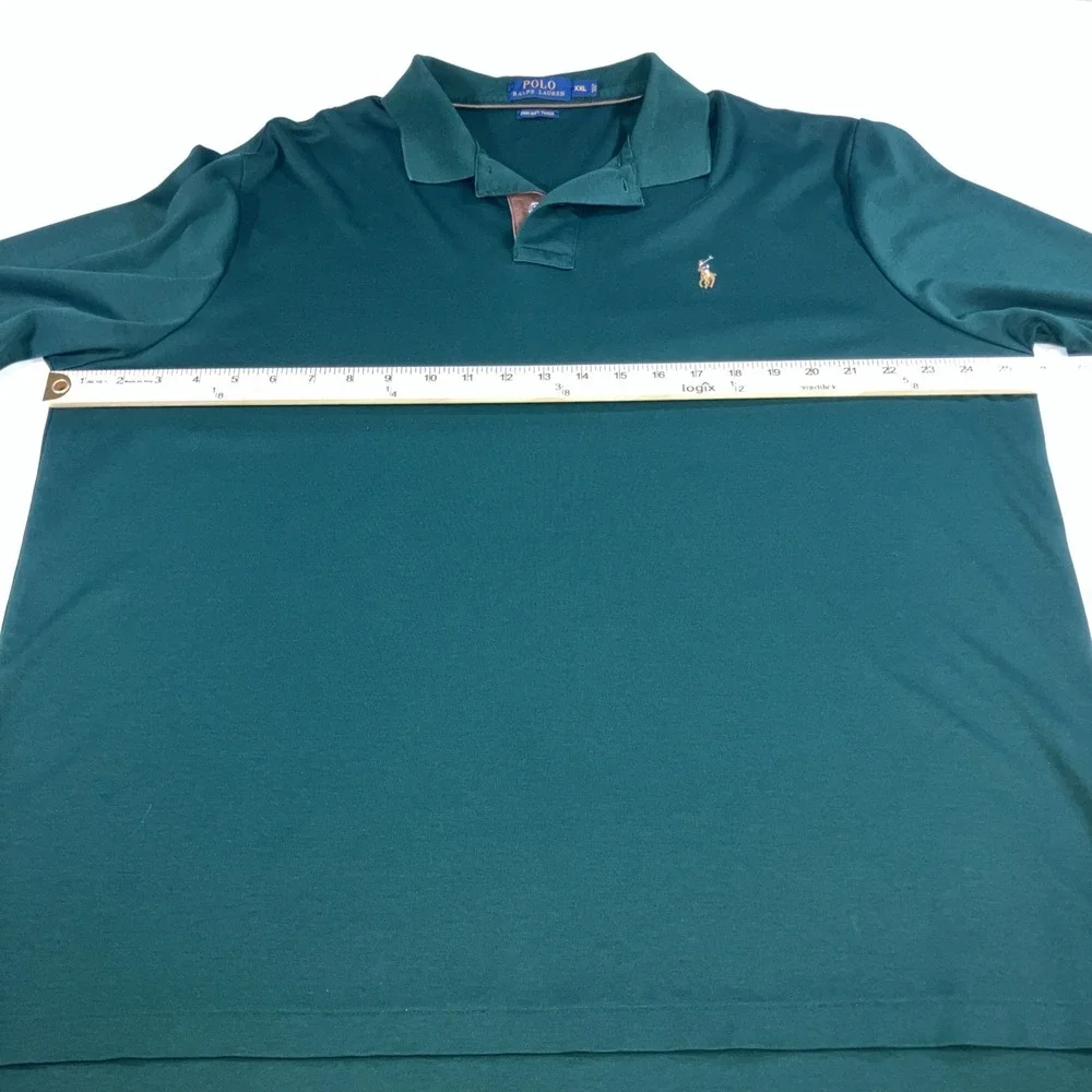 Polo Ralph Lauren Polo Shirt Mens XXL Green Pima Soft Touch Pony *Flaw